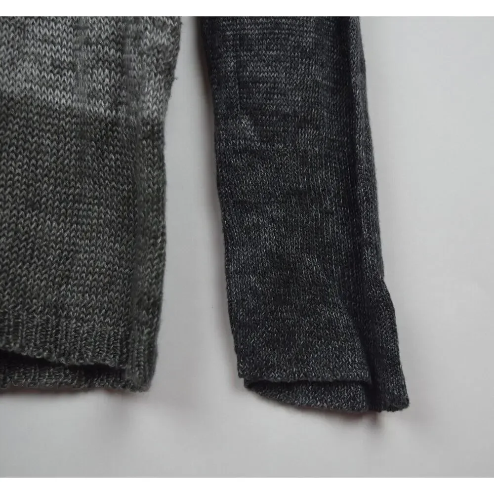 Eileen Fisher Womens Sweater Open Knit Linen Gray Striped Long Sleeve Sz Medium - Picture 8 of 16